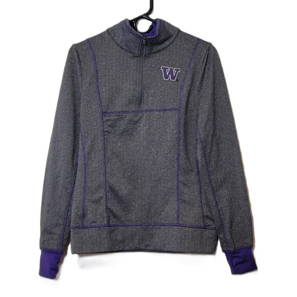 Colosseum Womens Washington Huskies 1/4 Zip Sweatshirt‎ Gray Purple Size Medium - Picture 1 of 8